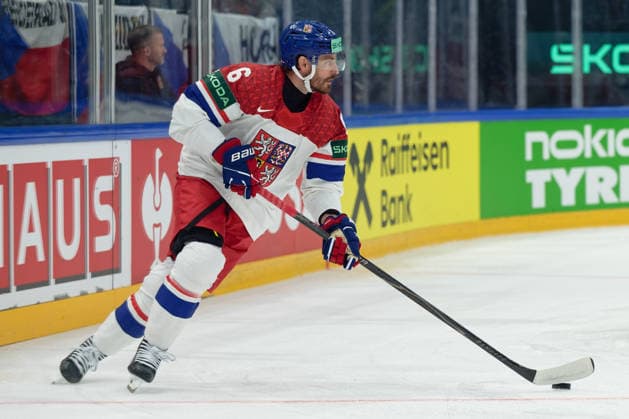 Fribourg, Switzerland - May 15 : Kempny Michal of Czechia in action (close up) during the 2026 IIHF Ice hockey, Eishockey World Championship, WM, Weltmeisterschaft match between Czechia and Denmark at Fribourg BCF Arena on May 15 , 2026 in Fribourg, Switzerland. Copyright: xGiuseppexVelletrix Sportspressphoto_SPR147159