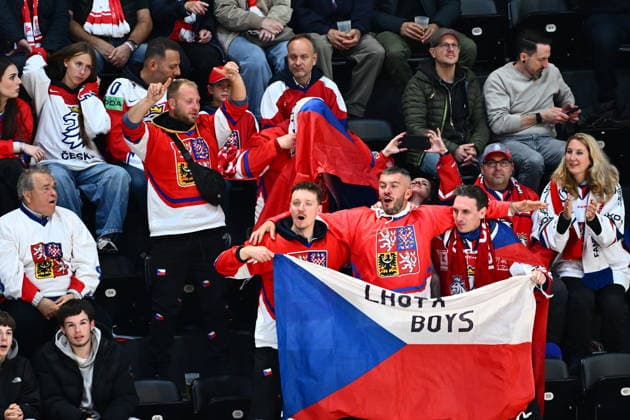 Czech fans during the IIHF World Championship, WM, Weltmeisterschaft Group B match Czech Republic vs Denmark on May 15, 2026, Fribourg, Switzerland. (CTKxPhoto RadekxPetrasek) CTKPhotoP2026051508619  CTKPhotoP2026051508619