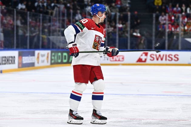 Roman Cervenka of Czech Republic during the IIHF World Championship, WM, Weltmeisterschaft Group B match Czech Republic vs Denmark on May 15, 2026, Fribourg, Switzerland. (CTKxPhoto RadekxPetrasek) CTKPhotoP2026051508900  CTKPhotoP2026051508900