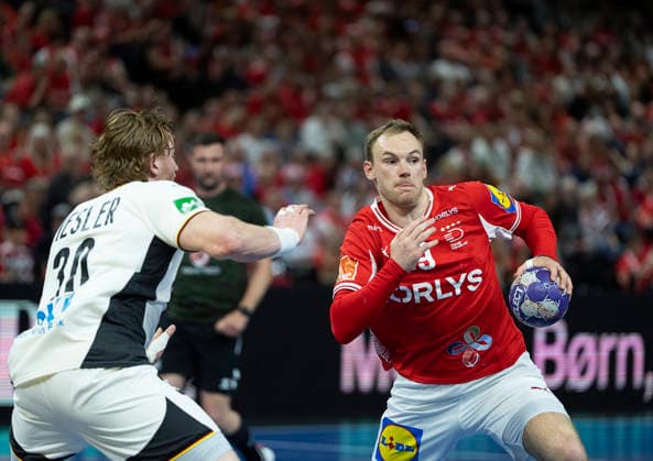 Men s Handball Denmark Germany Germany s Tom Kiesler and Denmark s Mathias Gidsel The Danish handball men face Germany in a test match in Copenhagen on Friday, May 15, 2026 Photo Claus Bech Ritzau Scanpix , Copenhagen Denmark  Copyright: fotograf@clausbech.dk ClausxBechx spdk20260515-212931-L