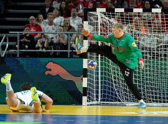 Men s Handball Denmark Germany Denmark s goalkeeper Emil Nielsen The Danish handball men face Germany in a test match in Copenhagen on Friday, May 15, 2026 Photo Claus Bech Ritzau Scanpix , Copenhagen Denmark  Copyright: fotograf@clausbech.dk ClausxBechx spdk20260515-213637-L