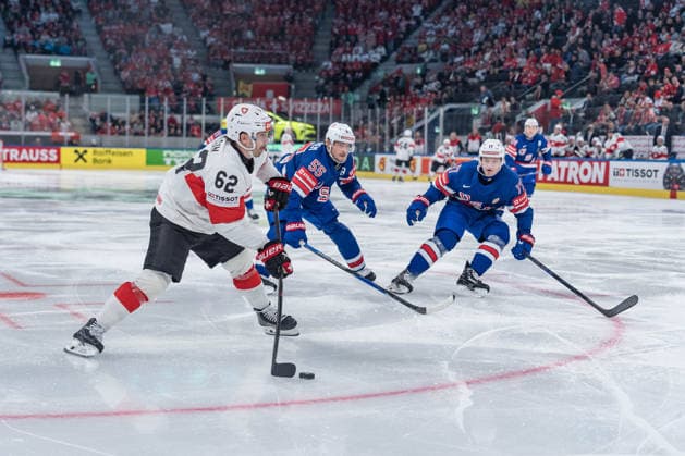 15 05 2026, Zurich, Swiss Life Arena, Ice Hockey World Championships USA Switzerland, 62 Denis Malgin Switzerland Zurich Swiss Life Arena Zurich Switzerland Copyright: xJustPictures.ch StefanxEmchx jp-de-StEm-DSC0156320260515