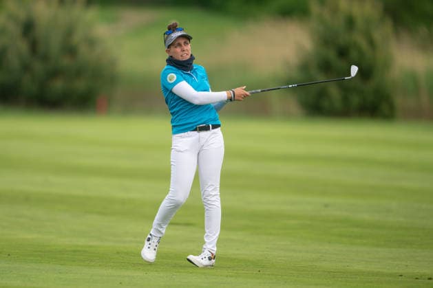 Amundi German Masters - Seond Round Amaia Latorre of Spain plays from the fairway on the 18th hole during the second round of the Amundi German Masters at Green Eagle Golf Courses in Hamburg, Germany, on May 15, 2026. Hamburg Germany  Copyright: xAndyxAstfalckx originalFilename:astfalck-amundige260515_npOeN.jpg