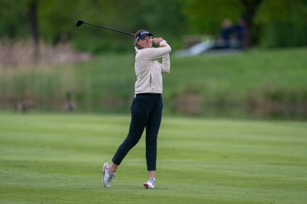 Amundi German Masters - Seond Round Ariane Klotz of France plays from the fairway on the 18th hole during the second round of the Amundi German Masters at Green Eagle Golf Courses in Hamburg, Germany, on May 15, 2026. Hamburg Germany  Copyright: xAndyxAstfalckx originalFilename:astfalck-amundige260515_npUNO.jpg