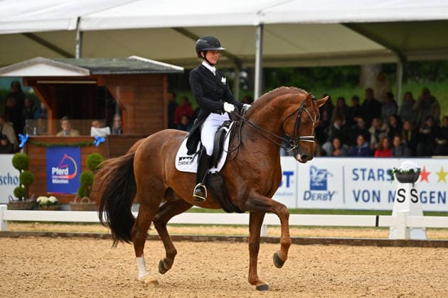 Lisa MUELLER on Gut Wettkam™s D™Avie FRH, action,dressage,dressage riding Horse International 2026 on 15 05 2026 in Munich Riem,Olympia riding facility Â