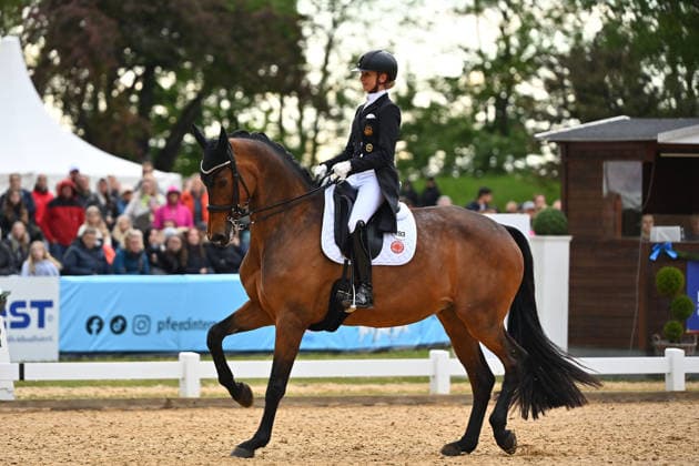 Jessica VON BREDOW WERNDL on Times Kismet, Action,Dressage,Dressage Horse International 2026 on 15 05 2026 in Munich Riem,Olympia Equestrian Center Â