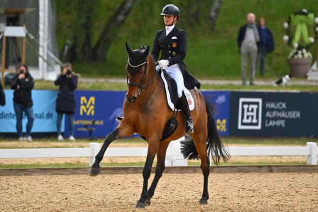 Jessica VON BREDOW WERNDL on Times Kismet, Action,Dressage,Dressage Horse International 2026 on 15 05 2026 in Munich Riem,Olympia Equestrian Center Â