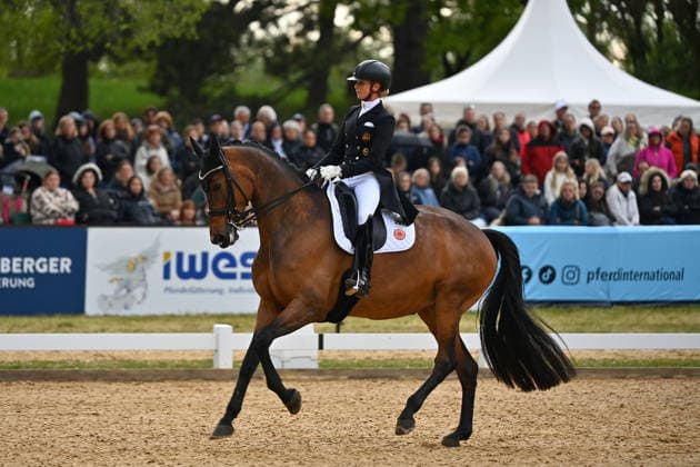Jessica VON BREDOW WERNDL on Times Kismet, Action,Dressage,Dressage Horse International 2026 on 15 05 2026 in Munich Riem,Olympia Equestrian Center Â