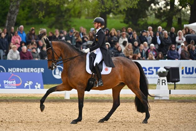 Jessica VON BREDOW WERNDL on Times Kismet, Action,Dressage,Dressage Horse International 2026 on 15 05 2026 in Munich Riem,Olympia Equestrian Center Â