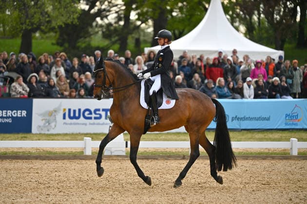 Jessica VON BREDOW WERNDL on Times Kismet, Action,Dressage,Dressage Horse International 2026 on 15 05 2026 in Munich Riem,Olympia Equestrian Center Â