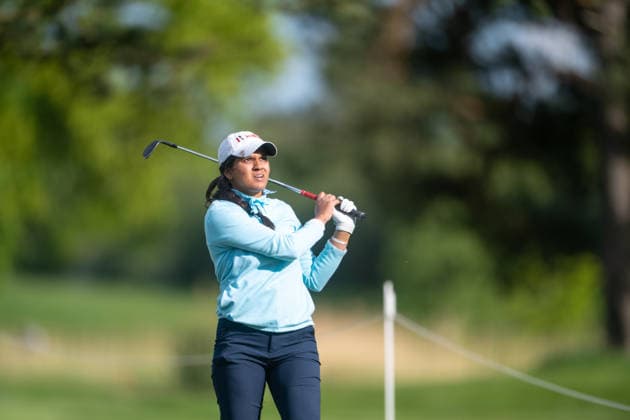 Amundi German Masters - Seond Round Pranavi Urs of India plays from the rough on the 18th hole during the second round of the Amundi German Masters at Green Eagle Golf Courses in Hamburg, Germany, on May 15, 2026. Hamburg Germany  Copyright: xAndyxAstfalckx originalFilename:astfalck-amundige260515_npxzR.jpg