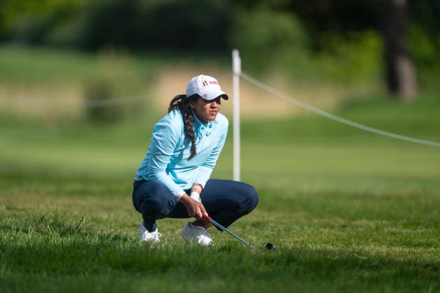 Amundi German Masters - Seond Round Pranavi Urs of India plays from the rough on the 18th hole during the second round of the Amundi German Masters at Green Eagle Golf Courses in Hamburg, Germany, on May 15, 2026. Hamburg Germany  Copyright: xAndyxAstfalckx originalFilename:astfalck-amundige260515_npPta.jpg