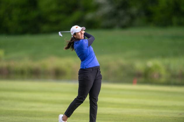 Amundi German Masters - Seond Round Daniela Darquea of Ecuador plays from the fairway on the 18th hole during the second round of the Amundi German Masters at Green Eagle Golf Courses in Hamburg, Germany, on May 15, 2026. Hamburg Germany  Copyright: xAndyxAstfalckx originalFilename:astfalck-amundige260515_npo2F.jpg