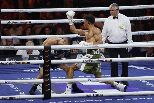 Alexander Okafor vs Elija Ülküseven at Ringside Series 2026 Night of Heavyweights on 15 05 26 at SAP Arena, Mannheim xamx Photo Alfio Marino Copyright: