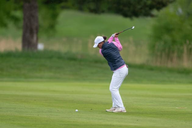 Amundi German Masters - Seond Round Rosanne Boere of the Netherlands plays from the fairway on the 18th hole during the second round of the Amundi German Masters at Green Eagle Golf Courses in Hamburg, Germany, on May 15, 2026. Hamburg Germany  Copyright: xAndyxAstfalckx originalFilename:astfalck-amundige260515_npsiS.jpg