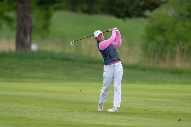Amundi German Masters - Seond Round Rosanne Boere of the Netherlands plays from the fairway on the 18th hole during the second round of the Amundi German Masters at Green Eagle Golf Courses in Hamburg, Germany, on May 15, 2026. Hamburg Germany  Copyright: xAndyxAstfalckx originalFilename:astfalck-amundige260515_npDcz.jpg