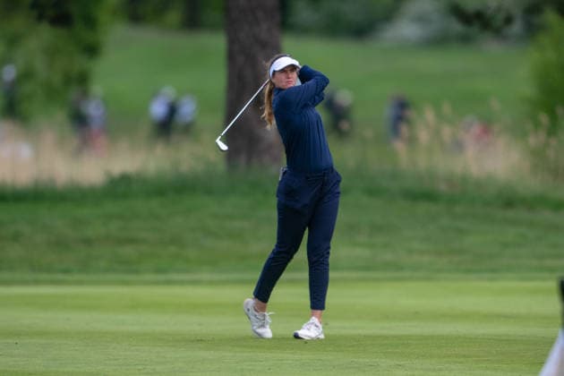 Amundi German Masters - Seond Round Leonie Harm of Germany plays from the fairway on the 18th hole during the second round of the Amundi German Masters at Green Eagle Golf Courses in Hamburg, Germany, on May 15, 2026. Hamburg Germany  Copyright: xAndyxAstfalckx originalFilename:astfalck-amundige260515_npxvj.jpg