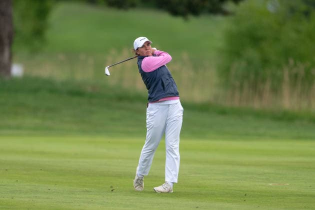 Amundi German Masters - Seond Round Rosanne Boere of the Netherlands plays from the fairway on the 18th hole during the second round of the Amundi German Masters at Green Eagle Golf Courses in Hamburg, Germany, on May 15, 2026. Hamburg Germany  Copyright: xAndyxAstfalckx originalFilename:astfalck-amundige260515_npzvl.jpg