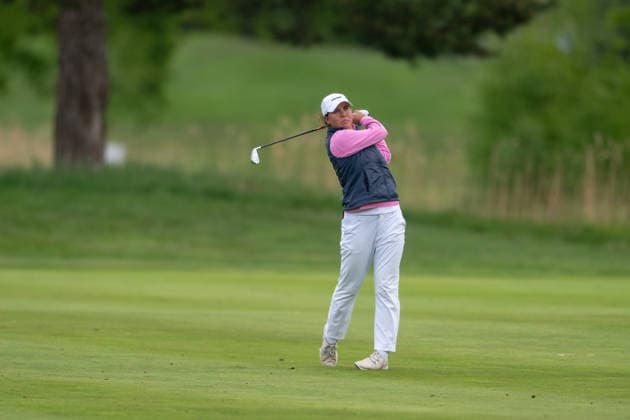 Amundi German Masters - Seond Round Rosanne Boere of the Netherlands plays from the fairway on the 18th hole during the second round of the Amundi German Masters at Green Eagle Golf Courses in Hamburg, Germany, on May 15, 2026. Hamburg Germany  Copyright: xAndyxAstfalckx originalFilename:astfalck-amundige260515_npzJA.jpg