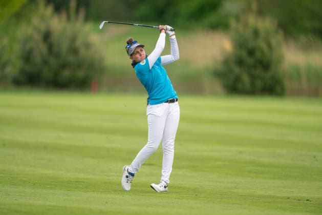 Amundi German Masters - Seond Round Amaia Latorre of Spain plays from the fairway on the 18th hole during the second round of the Amundi German Masters at Green Eagle Golf Courses in Hamburg, Germany, on May 15, 2026. Hamburg Germany  Copyright: xAndyxAstfalckx originalFilename:astfalck-amundige260515_nplAp.jpg