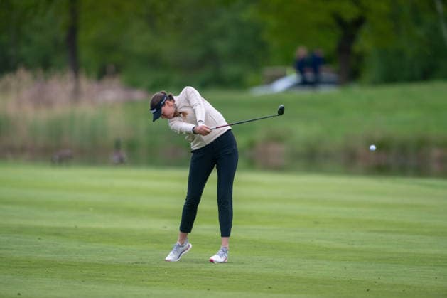 Amundi German Masters - Seond Round Ariane Klotz of France plays from the fairway on the 18th hole during the second round of the Amundi German Masters at Green Eagle Golf Courses in Hamburg, Germany, on May 15, 2026. Hamburg Germany  Copyright: xAndyxAstfalckx originalFilename:astfalck-amundige260515_npbt3.jpg