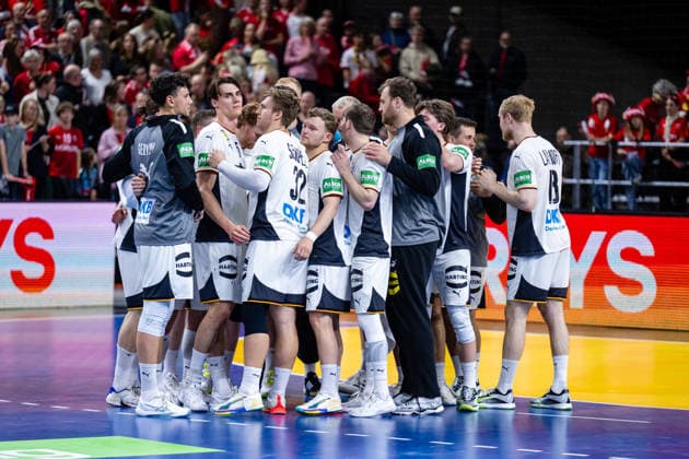 Denmark v Germany, International handball friendly, Copenhagen, Denmark Copenhagen, Denmark. 15th, May 2026. The players of Germany unite in a huddle after the test match between Denmark and Germany at Royal Arena in Copenhagen. Denmark, Copenhagen  Copyright: xGonzalesxPhoto TobiasxJorgensenx