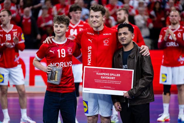 Denmark v Germany, International handball friendly, Copenhagen, Denmark Copenhagen, Denmark. 15th, May 2026. Emil Jakobsen of Denmark seen as Player of the Match after the test match between Denmark and Germany at Royal Arena in Copenhagen. Denmark, Copenhagen  Copyright: xGonzalesxPhoto TobiasxJorgensenx