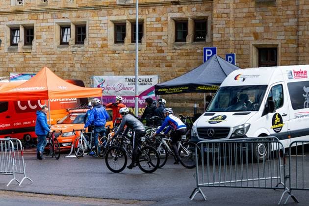 15 05 2026, GER, road bike, men women juniors, season 2025, 26 TMP Jugentour Kleine Friedensfahrt, 1 stage circuit race Residenzstadt Gotha On 3 competition days from 15 05 17 05 2026, almost 350 athletes from 7 countries competed in the categories Everyman, Beginner, U15m, U17w and U17m at the start of the 25th edition of the TMP Jugentour Kleine Friedensfahrt 2025 In addition to the individual time trial, there are 3 further stages to be completed in the Gotha district, organized by RSC Waltershausen Gotha e V Stage 1 was a circuit in Gotha, with the U15m having to complete 16.8km, the U17w 25.2km and the U17m 31.5km 99867 Gotha Schloss Friedenstein Historisc Thüringen Germany