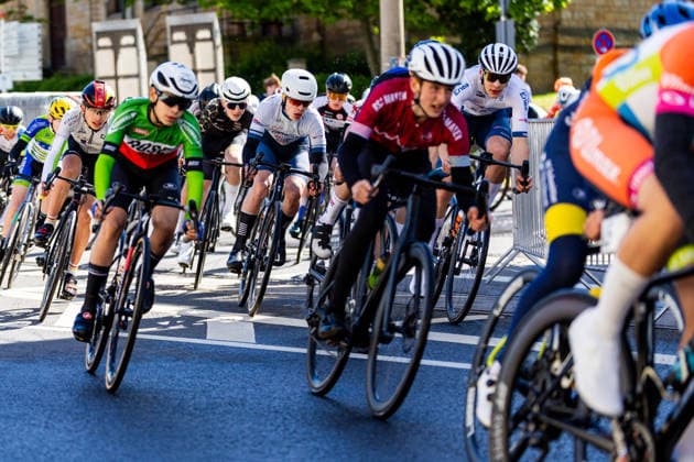 15 05 2026, GER, road bike, men women juniors, season 2025, 26 TMP Jugentour Kleine Friedensfahrt, 1 stage circuit race Residenzstadt Gotha On 3 competition days from 15 05 17 05 2026, almost 350 athletes from 7 countries competed in the categories Everyman, Beginner, U15m, U17w and U17m at the start of the 25th edition of the TMP Jugentour Kleine Friedensfahrt 2025 In addition to the individual time trial, there are 3 further stages to be completed in the Gotha district, organized by RSC Waltershausen Gotha e V Stage 1 was a circuit in Gotha, with the U15m having to complete 16.8km, the U17w 25.2km and the U17m 31.5km 99867 Gotha Schloss Friedenstein Historisc Thüringen Germany