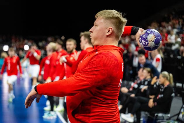 Denmark v Germany, International handball friendly, Copenhagen, Denmark Copenhagen, Denmark. 15th, May 2026. Emil Nielsen of Denmark seen warming up for test match between Denmark and Germany at Royal Arena in Copenhagen. Denmark, Copenhagen  Copyright: xGonzalesxPhoto TobiasxJorgensenx
