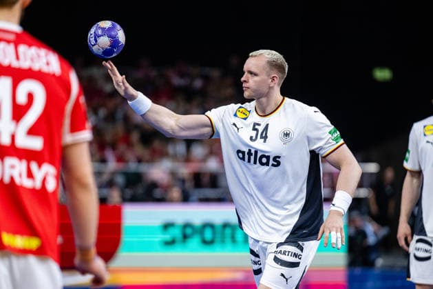 Denmark v Germany, International handball friendly, Copenhagen, Denmark Copenhagen, Denmark. 15th, May 2026. Justus Fischer (54) of Germany seen during a test match between Denmark and Germany at Royal Arena in Copenhagen. Denmark, Copenhagen  Copyright: xGonzalesxPhoto TobiasxJorgensenx