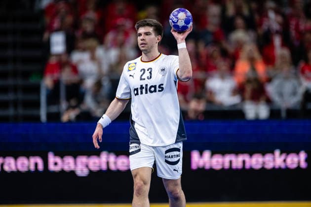 Denmark v Germany, International handball friendly, Copenhagen, Denmark Copenhagen, Denmark. 15th, May 2026. Renars Uscins (23) of Germany seen during a test match between Denmark and Germany at Royal Arena in Copenhagen. Denmark, Copenhagen  Copyright: xGonzalesxPhoto TobiasxJorgensenx