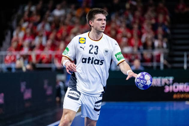 Denmark v Germany, International handball friendly, Copenhagen, Denmark Copenhagen, Denmark. 15th, May 2026. Renars Uscins (23) of Germany seen during a test match between Denmark and Germany at Royal Arena in Copenhagen. Denmark, Copenhagen  Copyright: xGonzalesxPhoto TobiasxJorgensenx