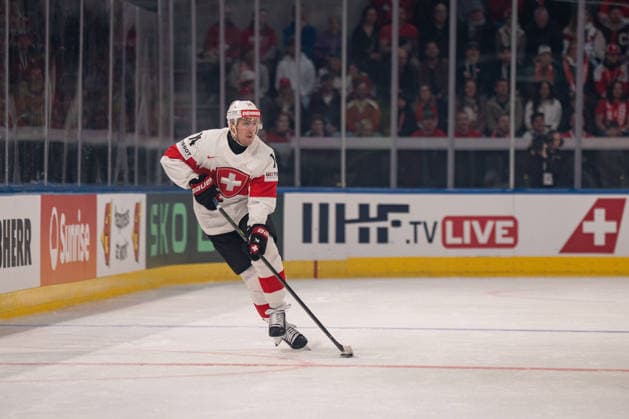ZURICH, ZURICH - MAY 15: Dean Kukan of Switzerland during the 2026 IIHF World Championship, WM, Weltmeisterschaft Group A match between Switzerland and USA at Swiss Life Arena on May 15, 2026 in Zurich, Zurich, Switzerland. Copyright: xLivioxBaeriswylx xSPPx Sportspressphoto_SPR147414