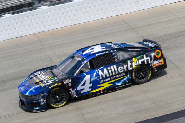 DOVER, DE - MAY 15: Noah Gragson ( 4 Front Row Motorsports MillerTech Batteries Ford) on track during practice for Sunday™s NASCAR, Motorsport, USA Cup Series All-Star Race on May 15, 2026, at Dover Motor Speedway in Dover, DE. (Photo by David Hahn Icon Sportswire) AUTO: MAY 15 NASCAR Cup Series All-Star Race EDITORIAL USE ONLY Icon260515004