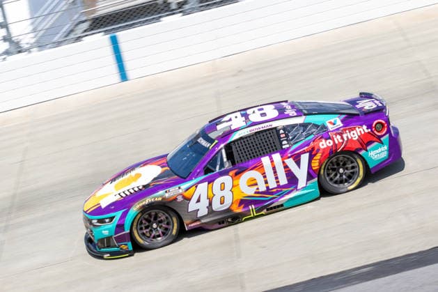 DOVER, DE - MAY 15: Alex Bowman ( 48 Hendrick Motorsports Ally Dragons Chevrolet) on track during practice for Sunday™s NASCAR, Motorsport, USA Cup Series All-Star Race on May 15, 2026, at Dover Motor Speedway in Dover, DE. (Photo by David Hahn Icon Sportswire) AUTO: MAY 15 NASCAR Cup Series All-Star Race EDITORIAL USE ONLY Icon260515009