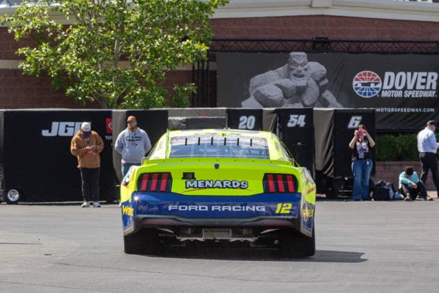 DOVER, DE - MAY 15: Ryan Blaney ( 12 Team Penske Menards Wrangler Ford) heads back to the garage during practice for Sunday™s NASCAR, Motorsport, USA Cup Series All-Star Race on May 15, 2026, at Dover Motor Speedway in Dover, DE. (Photo by David Hahn Icon Sportswire) AUTO: MAY 15 NASCAR Cup Series All-Star Race EDITORIAL USE ONLY Icon260515020