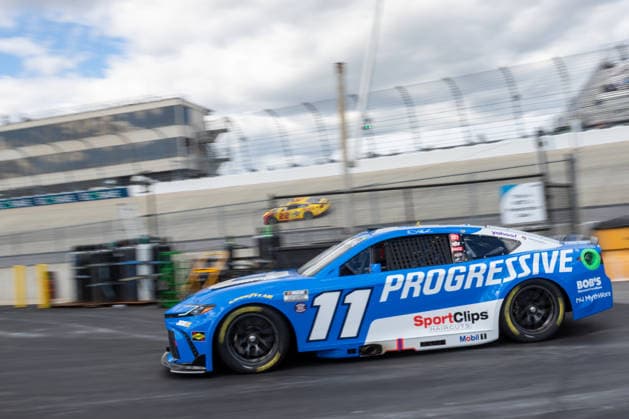DOVER, DE - MAY 15: Denny Hamlin ( 11 Joe Gibbs Racing Progressive Insurance Toyota) heads back to the garage during practice for Sunday™s NASCAR, Motorsport, USA Cup Series All-Star Race on May 15, 2026, at Dover Motor Speedway in Dover, DE. (Photo by David Hahn Icon Sportswire) AUTO: MAY 15 NASCAR Cup Series All-Star Race EDITORIAL USE ONLY Icon260515026