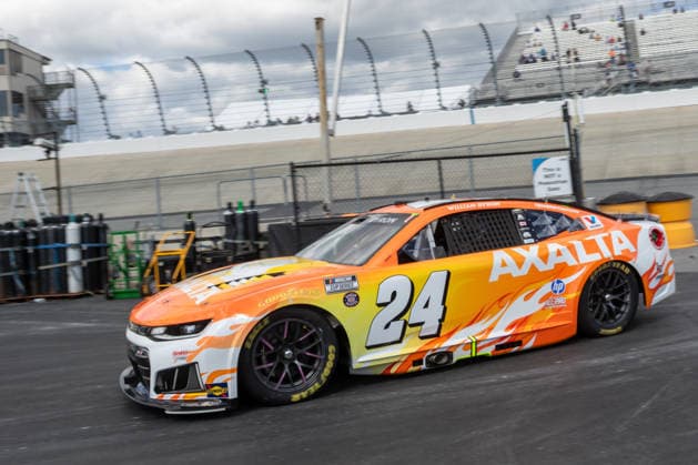 DOVER, DE - MAY 15: William Byron ( 24 Hendrick Motorsports Axalta Solar Boost Chevrolet) heads back to the garage during practice for Sunday™s NASCAR, Motorsport, USA Cup Series All-Star Race on May 15, 2026, at Dover Motor Speedway in Dover, DE. (Photo by David Hahn Icon Sportswire) AUTO: MAY 15 NASCAR Cup Series All-Star Race EDITORIAL USE ONLY Icon260515029