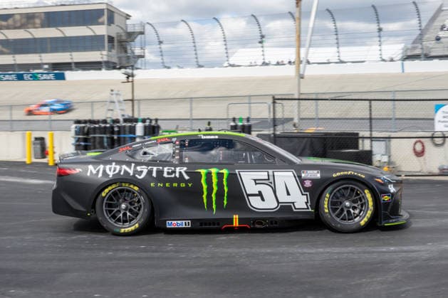 DOVER, DE - MAY 15: Ty Gibbs ( 54 Joe Gibbs Racing Monster Energy Toyota) heads back to the track during practice for Sunday™s NASCAR, Motorsport, USA Cup Series All-Star Race on May 15, 2026, at Dover Motor Speedway in Dover, DE. (Photo by David Hahn Icon Sportswire) AUTO: MAY 15 NASCAR Cup Series All-Star Race EDITORIAL USE ONLY Icon260515030