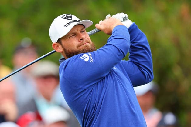 NEWTON SQUARE, PA - MAY 15: Tyrrell Hatton of England tees off at the first tee during Round 2 of the 2026 PGA, Golf Herren Championship on May 15, 2026 at Aronimink Golf Club in Newtown Square, Pennsylvania. (Photo by Rich Graessle Icon Sportswire) GOLF: MAY 15 PGA PGA Championship EDITORIAL USE ONLY Icon260515256242