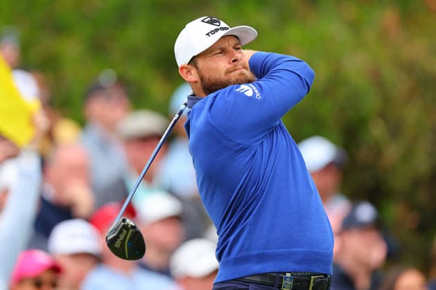 NEWTON SQUARE, PA - MAY 15: Tyrrell Hatton of England tees off at the first tee during Round 2 of the 2026 PGA, Golf Herren Championship on May 15, 2026 at Aronimink Golf Club in Newtown Square, Pennsylvania. (Photo by Rich Graessle Icon Sportswire) GOLF: MAY 15 PGA PGA Championship EDITORIAL USE ONLY Icon260515256262