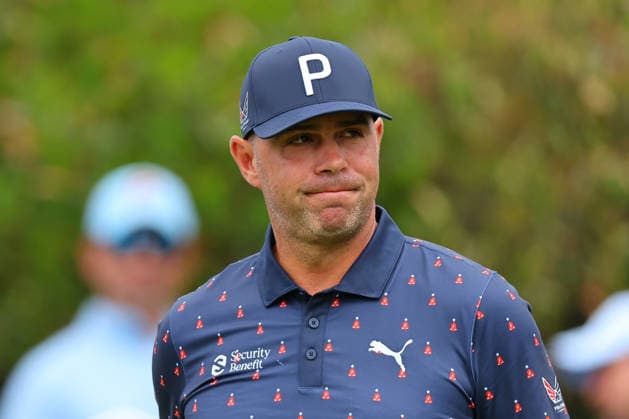 NEWTON SQUARE, PA - MAY 15: Gary Woodland of the United States tees off at the first tee during Round 2 of the 2026 PGA, Golf Herren Championship on May 15, 2026 at Aronimink Golf Club in Newtown Square, Pennsylvania. (Photo by Rich Graessle Icon Sportswire) GOLF: MAY 15 PGA PGA Championship EDITORIAL USE ONLY Icon260515256842