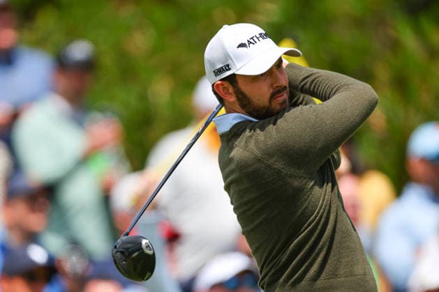 NEWTON SQUARE, PA - MAY 15: Patrick Cantlay of the United States tees off at the first tee during Round 2 of the 2026 PGA, Golf Herren Championship on May 15, 2026 at Aronimink Golf Club in Newtown Square, Pennsylvania. (Photo by Rich Graessle Icon Sportswire) GOLF: MAY 15 PGA PGA Championship EDITORIAL USE ONLY Icon260515257102