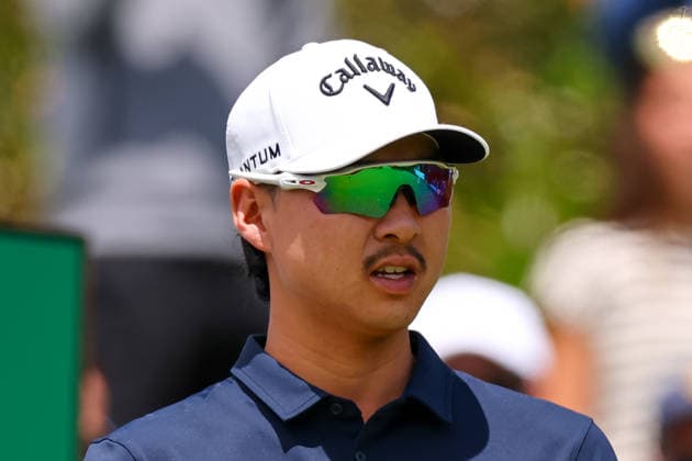 NEWTON SQUARE, PA - MAY 15: Min Woo Lee of Australia tees off at the first tee during Round 2 of the 2026 PGA, Golf Herren Championship on May 15, 2026 at Aronimink Golf Club in Newtown Square, Pennsylvania. (Photo by Rich Graessle Icon Sportswire) GOLF: MAY 15 PGA PGA Championship EDITORIAL USE ONLY Icon260515257142
