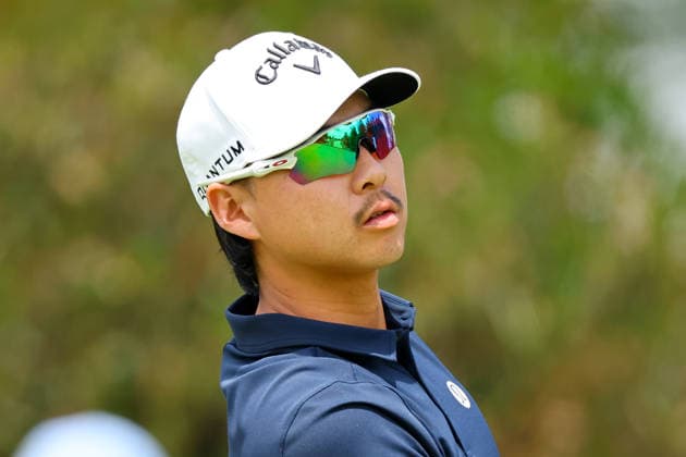 NEWTON SQUARE, PA - MAY 15: Min Woo Lee of Australia tees off at the first tee during Round 2 of the 2026 PGA, Golf Herren Championship on May 15, 2026 at Aronimink Golf Club in Newtown Square, Pennsylvania. (Photo by Rich Graessle Icon Sportswire) GOLF: MAY 15 PGA PGA Championship EDITORIAL USE ONLY Icon260515257172