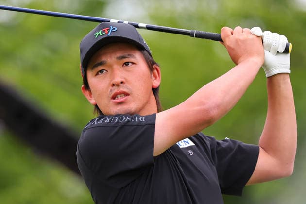 NEWTON SQUARE, PA - MAY 15: Kota Kaneko of Japan tees off at the tenth tee during Round 2 of the 2026 PGA, Golf Herren Championship on May 15, 2026 at Aronimink Golf Club in Newtown Square, Pennsylvania. (Photo by Rich Graessle Icon Sportswire) GOLF: MAY 15 PGA PGA Championship EDITORIAL USE ONLY Icon260515257312