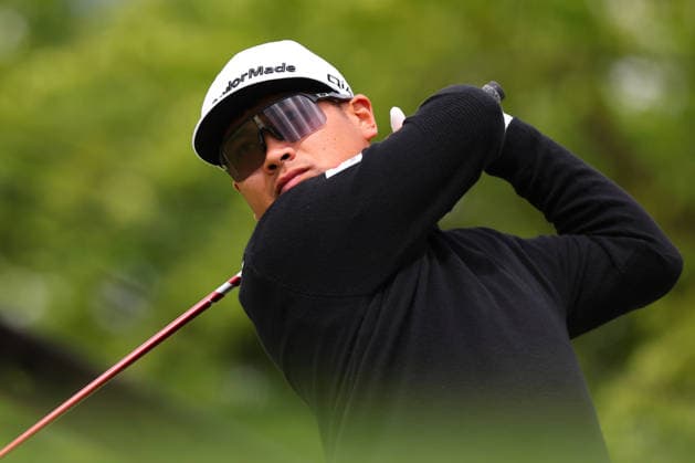 NEWTON SQUARE, PA - MAY 15: Kazuki Higa of Japan tees off at the tenth tee during Round 2 of the 2026 PGA, Golf Herren Championship on May 15, 2026 at Aronimink Golf Club in Newtown Square, Pennsylvania. (Photo by Rich Graessle Icon Sportswire) GOLF: MAY 15 PGA PGA Championship EDITORIAL USE ONLY Icon260515257362