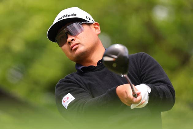 NEWTON SQUARE, PA - MAY 15: Kazuki Higa of Japan tees off at the tenth tee during Round 2 of the 2026 PGA, Golf Herren Championship on May 15, 2026 at Aronimink Golf Club in Newtown Square, Pennsylvania. (Photo by Rich Graessle Icon Sportswire) GOLF: MAY 15 PGA PGA Championship EDITORIAL USE ONLY Icon260515257372