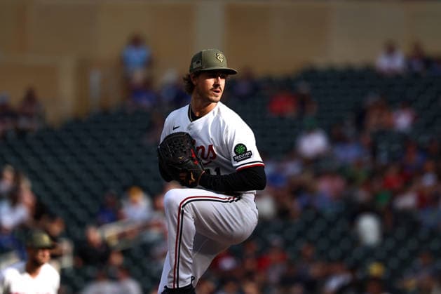 May 15th, 2026: Minnesota Twins starting pitcher Joe Ryan (41) pitches in the first inning during a MLB, Baseball Herren, USA Baseball game between the Milwaukee Brewers and the Minnesota Twins at Target Field in Minneapolis, Minnesota. CSM MLB 2026: Brewers Vs Twins MAY 15  - ZUMAc04_ 20260515_zma_c04_018 Copyright: xStevenxGarciax